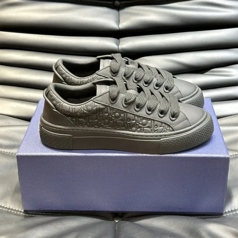 Dior Men B33 Sneaker Black Grained Calfskin and Black Dior Gravity Leather