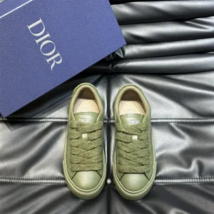Dior Men B33 Sneaker Khaki Grained Calfskin and Khaki Dior Gravity Leather