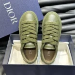Dior Men B33 Sneaker Khaki Grained Calfskin and Khaki Dior Gravity Leather