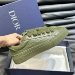 Dior Men B33 Sneaker Khaki Grained Calfskin and Khaki Dior Gravity Leather