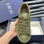 Dior Men B33 Sneaker Khaki Grained Calfskin and Khaki Dior Gravity Leather