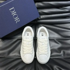 Dior Men B33 Sneaker White Grained Calfskin and White Dior Gravity Leather