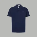 Dior Men CD Icon Polo Shirt Navy Blue Cotton Piqué 013J800A0373_C585