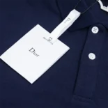 Dior Men CD Icon Polo Shirt Navy Blue Cotton Piqué 013J800A0373_C585