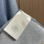 Dior Men Italic T-Shirt Blue Cotton-Blend Tramato Knit
