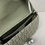 Dior Men Mini Saddle Messenger Bag with Flap Khaki Dior Oblique Jacquard