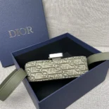 Dior Men Mini Saddle Messenger Bag with Flap Khaki Dior Oblique Jacquard