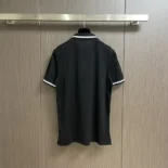 Dior Men Polo Shirt with Bee Embroidery Black Cotton Piqué