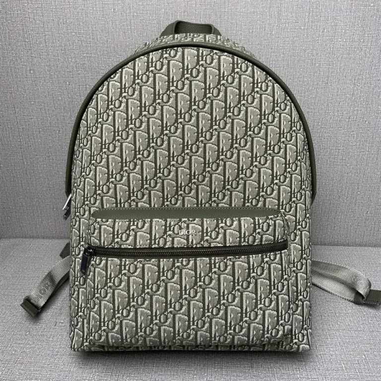 Dior Men Rider Backpack Khaki Dior Oblique Jacquard