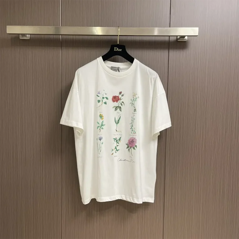 Dior Men T-Shirt White Slub Cotton Jersey 493J671A0817_C089