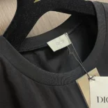 Dior Men T-Shirt with Bee Embroidery Black Cotton Jersey