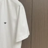 Dior Men T-Shirt with Bee Embroidery White Cotton Jersey