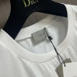 Dior Men T-Shirt with Bee Embroidery White Cotton Jersey