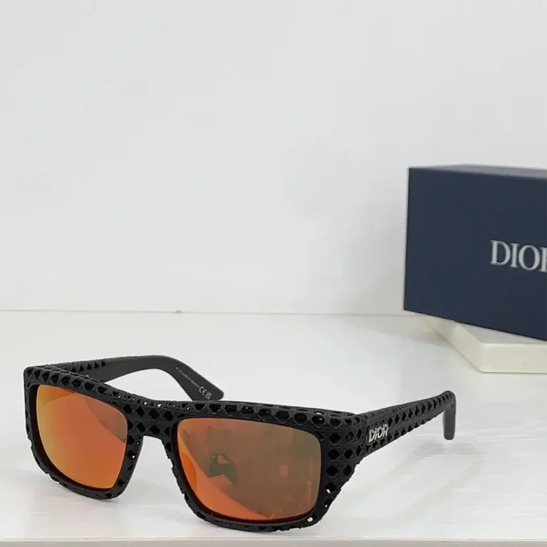 Dior Unisex Dior3D S1I Orange Mirrored Rectangular Sunglasses