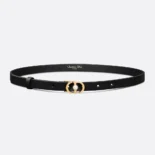 Dior Women 30 Montaigne Jolie Belt Black Smooth Calfskin 15 MM