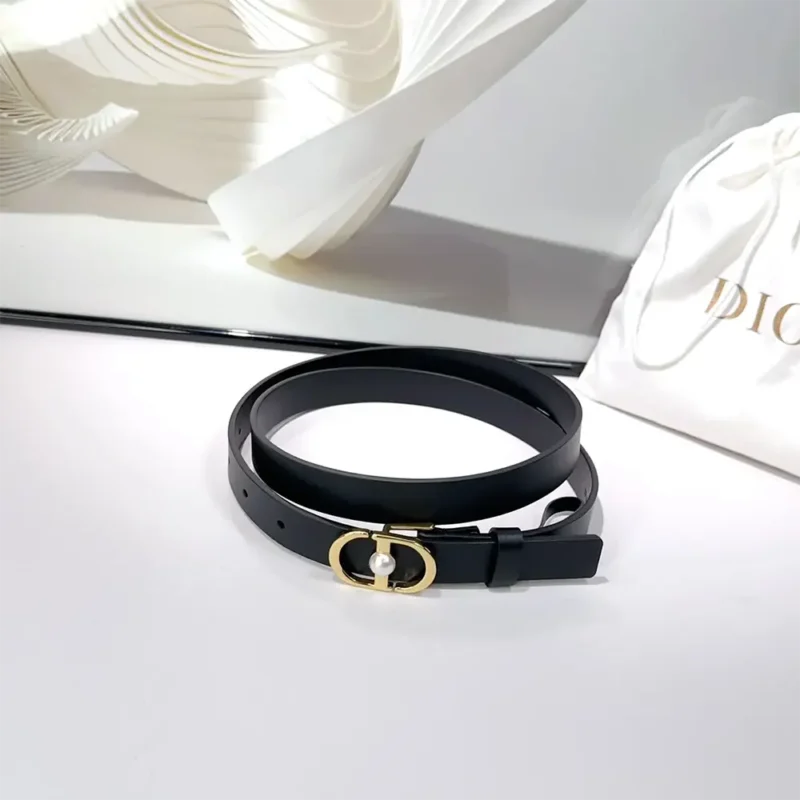Dior Women 30 Montaigne Jolie Belt Black Smooth Calfskin 15 MM