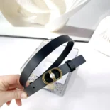 Dior Women 30 Montaigne Jolie Belt Black Smooth Calfskin 15 MM
