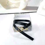 Dior Women 30 Montaigne Jolie Belt Black Smooth Calfskin 15 MM