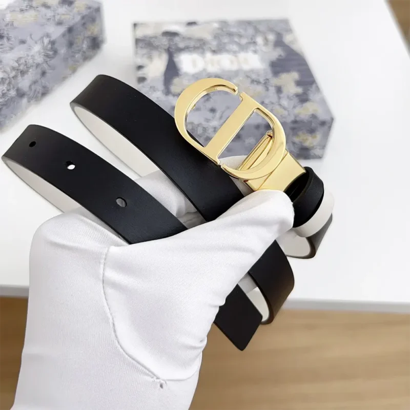 Dior Women 30 Montaigne Reversible Belt Black and Latte Smooth Calfskin 20 MM