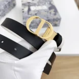 Dior Women 30 Montaigne Reversible Belt Black and Latte Smooth Calfskin 20 MMDior Women 30 Montaigne Reversible Belt Black and Latte Smooth Calfskin 20 MM