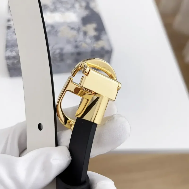 Dior Women 30 Montaigne Reversible Belt Black and Latte Smooth Calfskin 20 MM