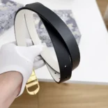 Dior Women 30 Montaigne Reversible Belt Black and Latte Smooth Calfskin 20 MM