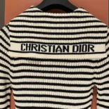 Dior Women Dioriviera Sweater Ecru Cotton Ribbed Knit 444S64AM789