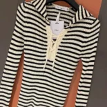 Dior Women Dioriviera Sweater Ecru Cotton Ribbed Knit 444S64AM789