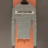 Dior Women Dioriviera Sweater Ecru Cotton Ribbed Knit 444S64AM789