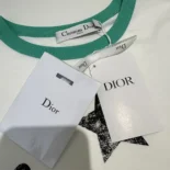 Dior Women Dioriviera T-Shirt Ecru and Aquamarina Cotton Jersey