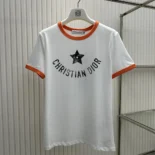 Dior Women Dioriviera T-Shirt Ecru and Coral Cotton Jersey