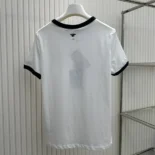 Dior Women Dioriviera T-Shirt Ecru and Navy Blue Cotton Jersey