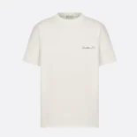 Dior Women Handwritten Christian Dior T-Shirt Relaxed Fit White Cotton Jersey
