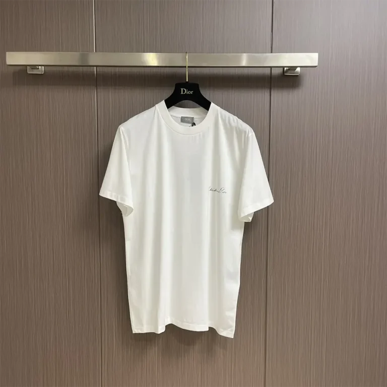 Dior Women Handwritten Christian Dior T-Shirt Relaxed Fit White Cotton Jersey