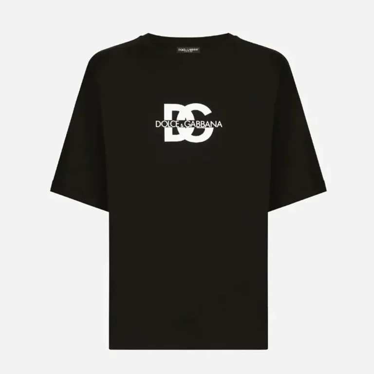 Dolce Gabbana D&G Men Short-sleeved T-shirt with DG Logo Print-Black