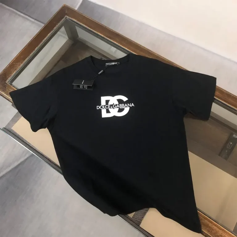Dolce Gabbana D&G Men Short-sleeved T-shirt with DG Logo Print-Black
