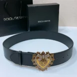 Dolce Gabbana D&G Women Leather Devotion Belt-Black BE1316AK86180999