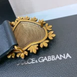 Dolce Gabbana D&G Women Leather Devotion Belt-Black BE1316AK86180999