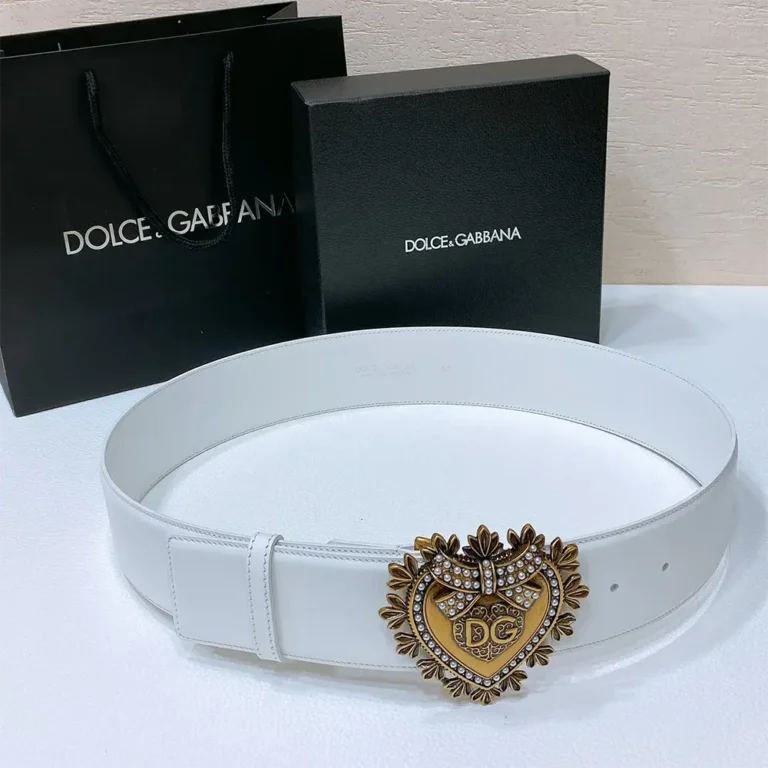 Dolce Gabbana D&G Women Leather Devotion Belt-White BE1316AK86180002