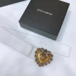 Dolce Gabbana D&G Women Leather Devotion Belt-White BE1316AK86180002
