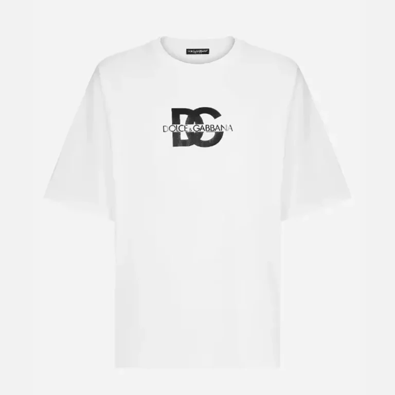 Dolce Gabbana D&G Women Short-sleeved T-shirt with DG Logo Print-White