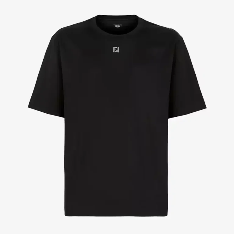 Fendi Men Black Cotton T-shirt FY0936ARYYF0QA1