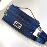Fendi Men Soft Trunk Baguette Blue Gradient Crocodile Bag 7VA565AMU6F1KSX