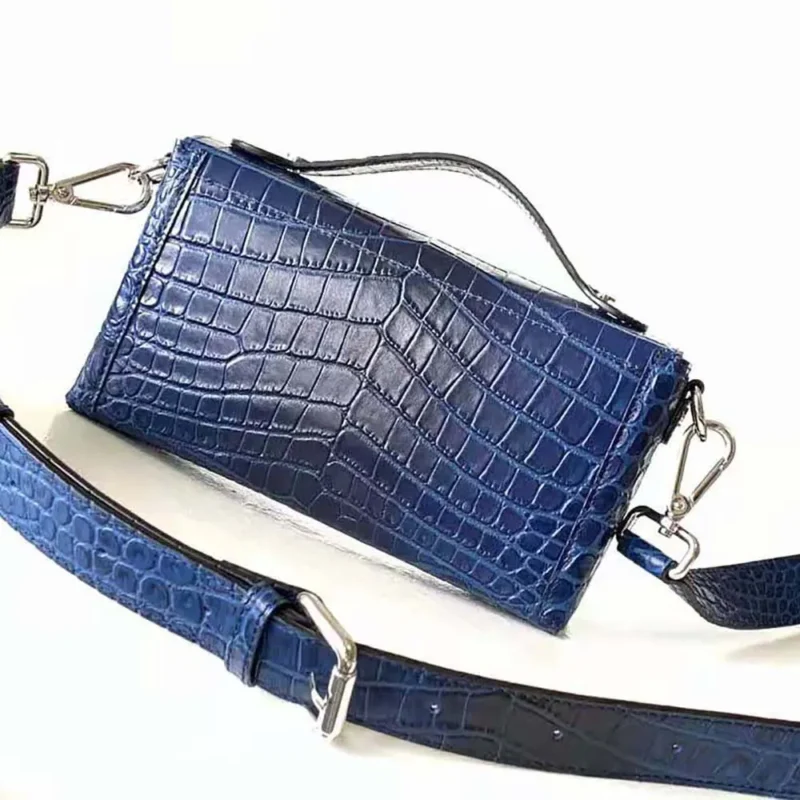 Fendi Men Soft Trunk Baguette Blue Gradient Crocodile Bag 7VA565AMU6F1KSX