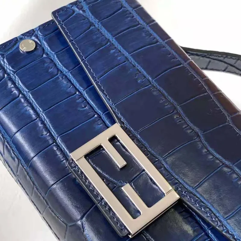 Fendi Men Soft Trunk Baguette Blue Gradient Crocodile Bag 7VA565AMU6F1KSX
