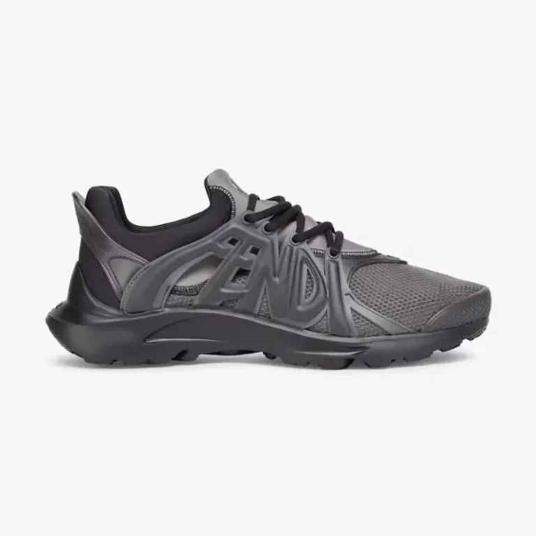 Fendi Men Tag Sneakers Black Technical Mesh Running Sneakers