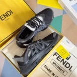 Fendi Men Tag Sneakers Black Technical Mesh Running Sneakers
