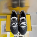 Fendi Men Tag Sneakers Black Technical Mesh Running Sneakers