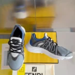 Fendi Men Tag Sneakers Blue Technical Mesh Running Sneakers