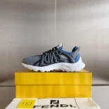 Fendi Men Tag Sneakers Blue Technical Mesh Running Sneakers